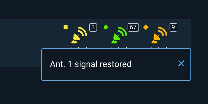 Don’t: Place toasts over interface elements which need to remain visible like Monitoring Icons. 